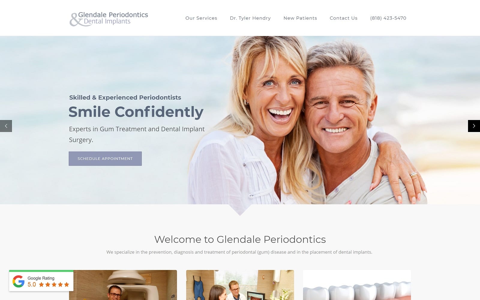 The Screenshot of Glendale Periodontics glendaleperiodontics.com Website