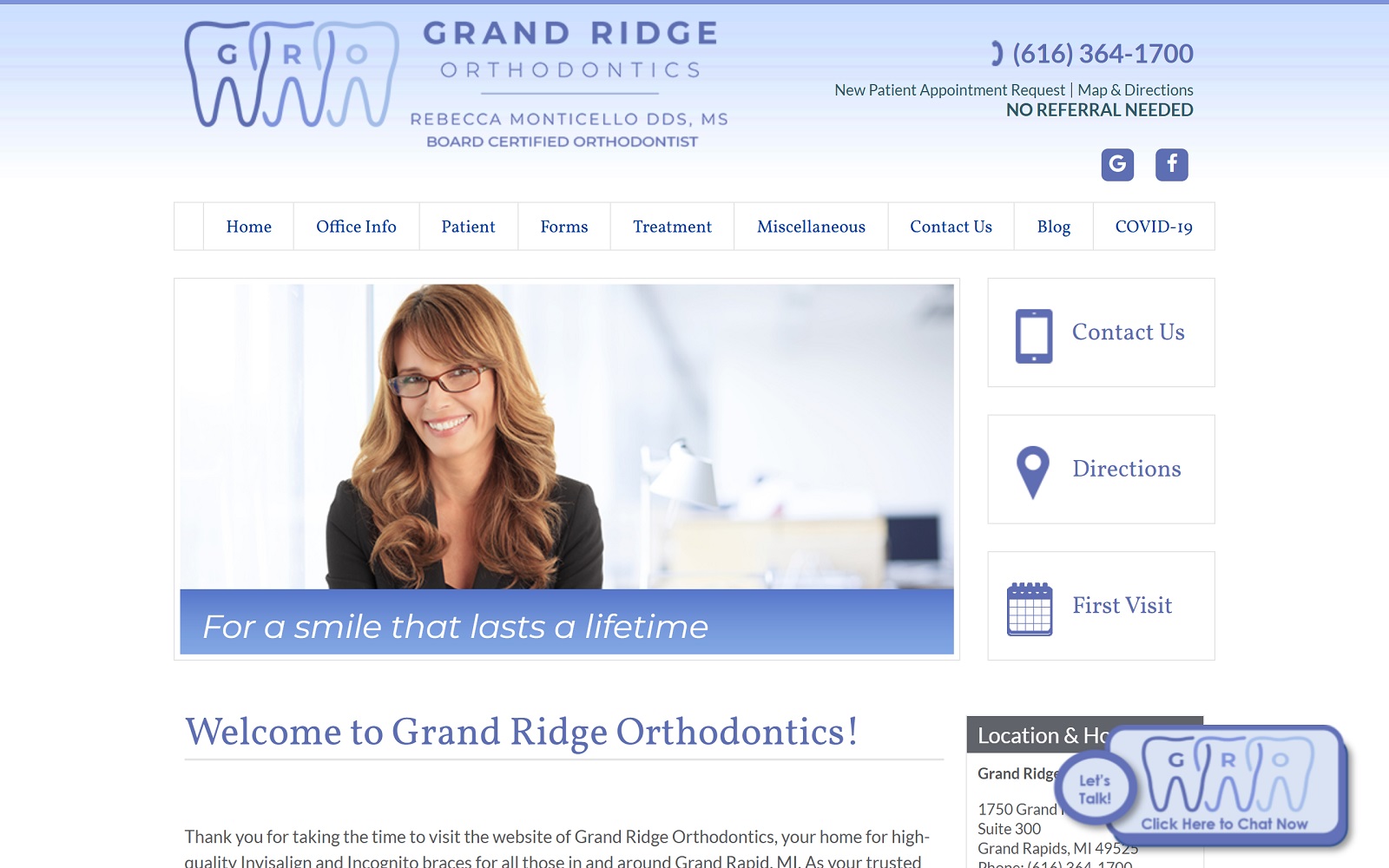 grandridgeorthodontics.com screenshot