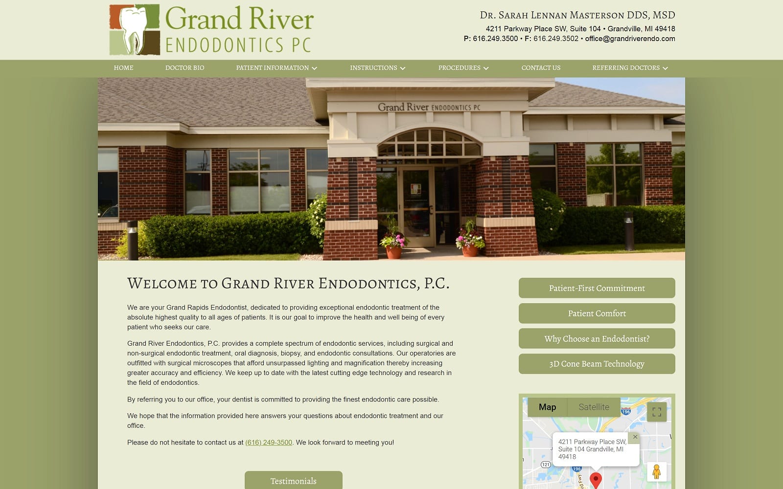 The Screenshot of Grand River Endodontics / Endodontists Grandville MI grandriverendodontics.com Website