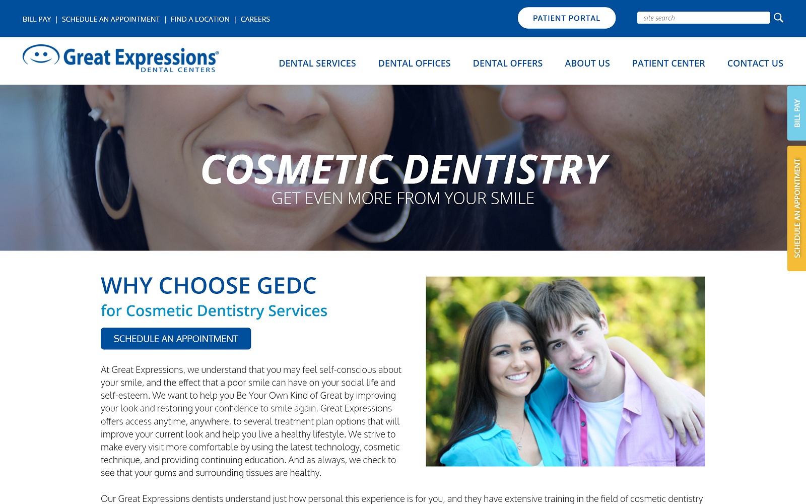 The Screenshot of Great Expressions Dental Centers greatexpressions.com/dental-offices/dentist-in-cape-coral-florida-w-cape-coral-pkwy Website