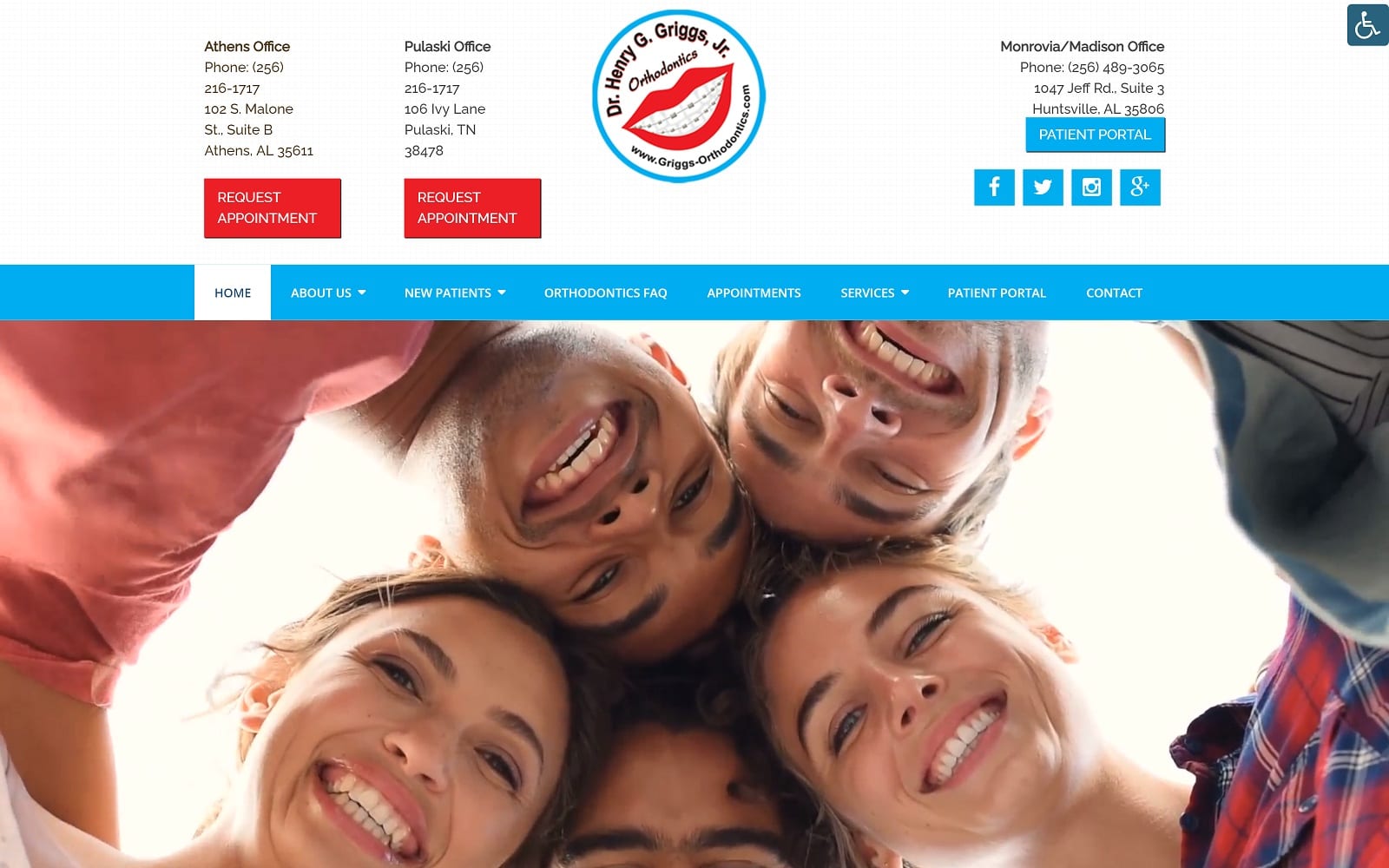 The Screenshot of Griggs Orthodontics griggs-orthodontics.com Dr. Henry G. Griggs, Jr. Website
