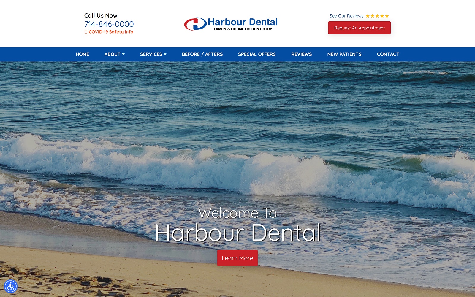 The Screenshot of Harbour Dental Family & Cosmetic Dentistry - Dr. Anthony Ngo DDS harbourdentaloc.com Website