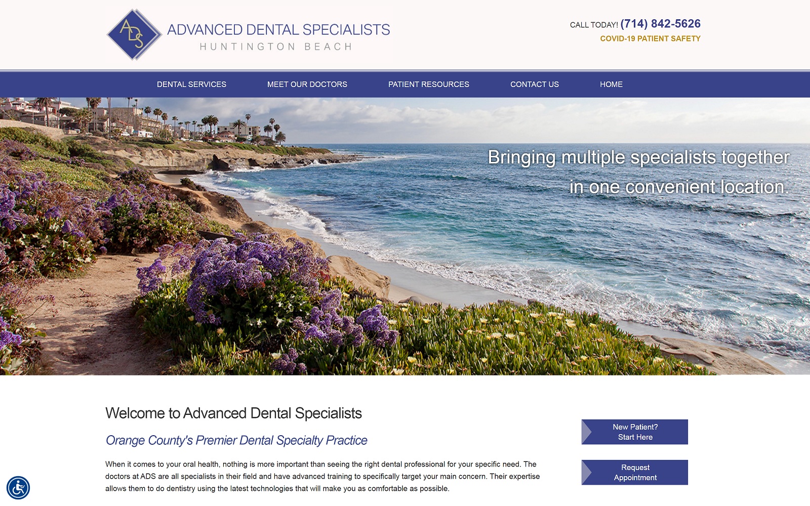 The Screenshot of Dr. Rudolph Gamarnik, DDS hbadvanceddentalspecialists.com Website