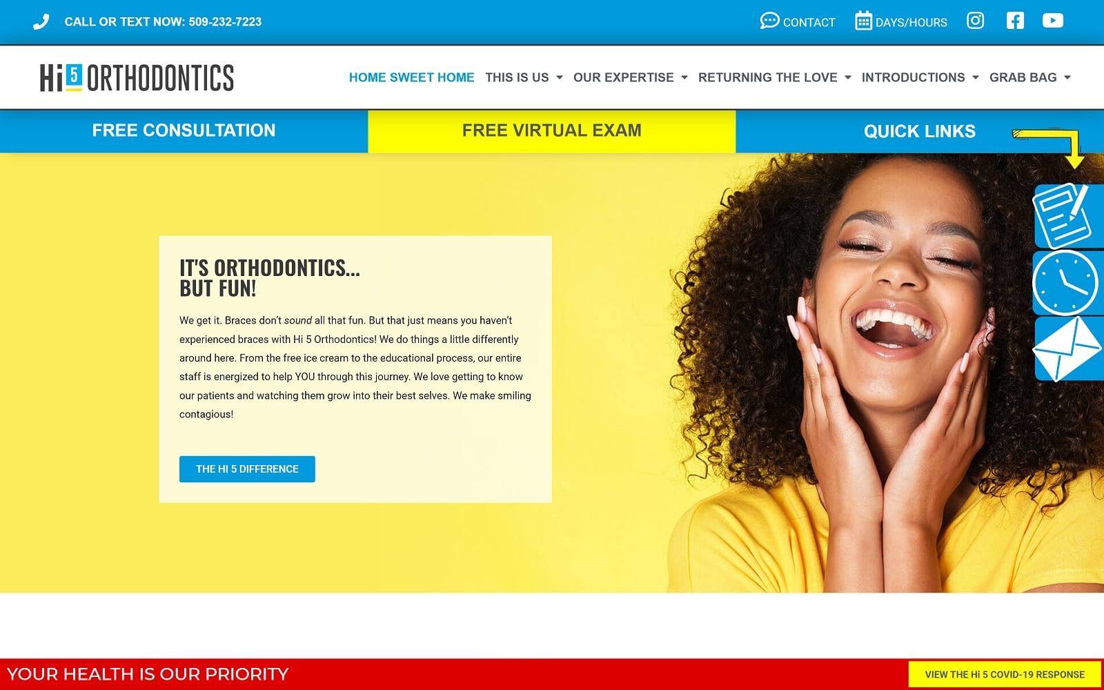 The Screenshot of Hi 5 Orthodontics: Orthodontist Specialist - North Spokane hi5ortho.com Website