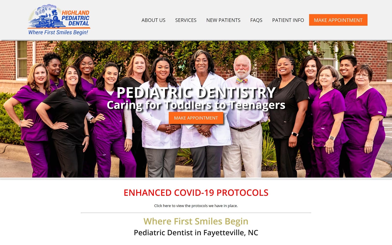 The Screenshot of Highland Pediatric Dental highlandpediatricdental.com Website