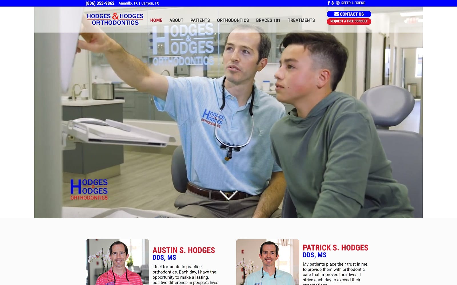 The Screenshot of Hodges & Hodges Orthodontics hodgesandhodgesortho.com Website