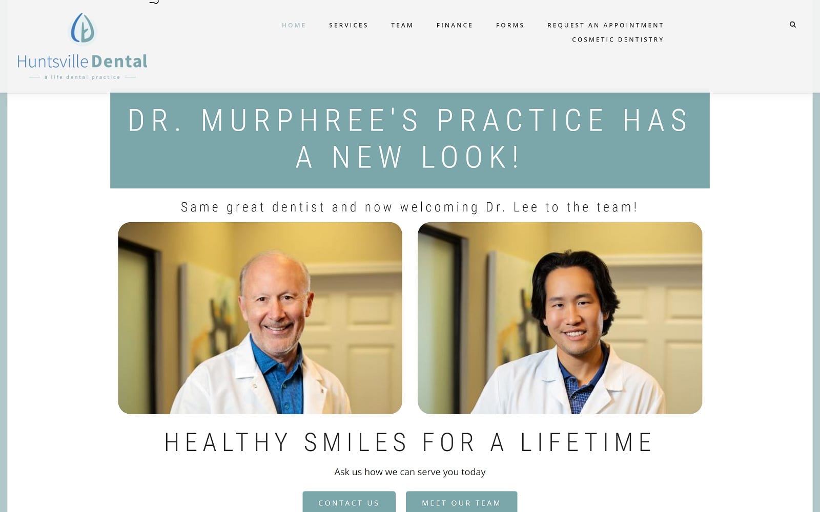 The Screenshot of Huntsville Dental huntsville-dental.com Website
