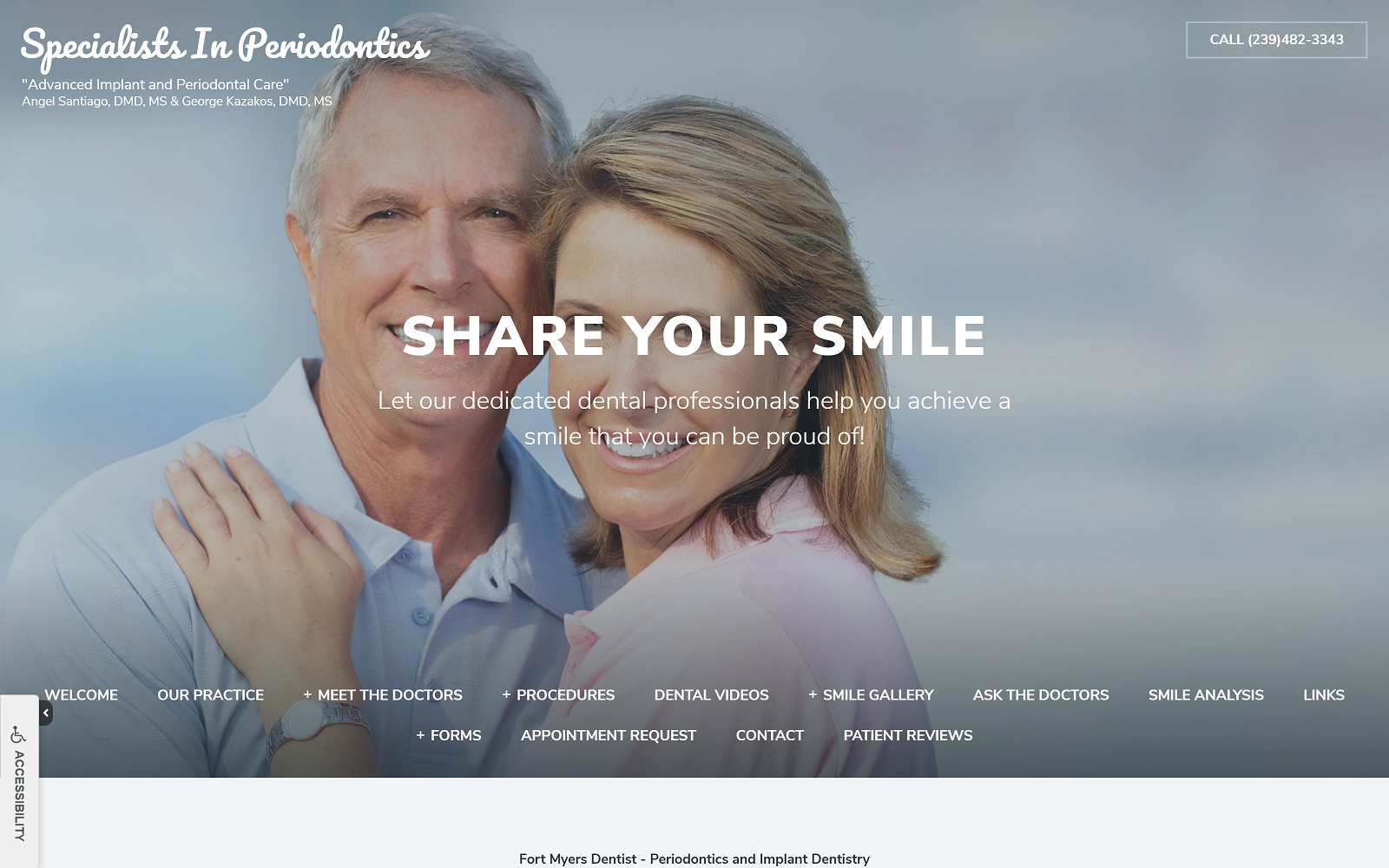 The Screenshot of Specialists In Periodontics implant-perio.com Dr. George Kazakos Website

