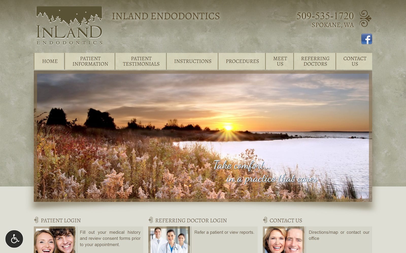 The Screenshot of Inland Endodontics inlandendo.com Dr. Scott J Starley Website