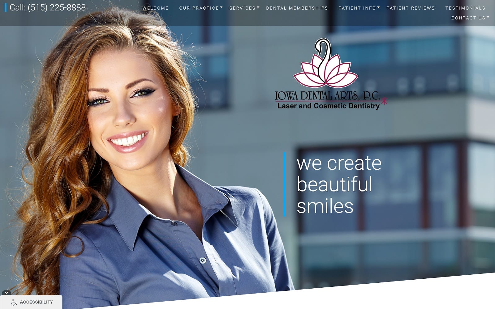 The Screenshot of Iowa Dental Arts, P:C iowadentalarts.com Dr. Dennis Winter Website