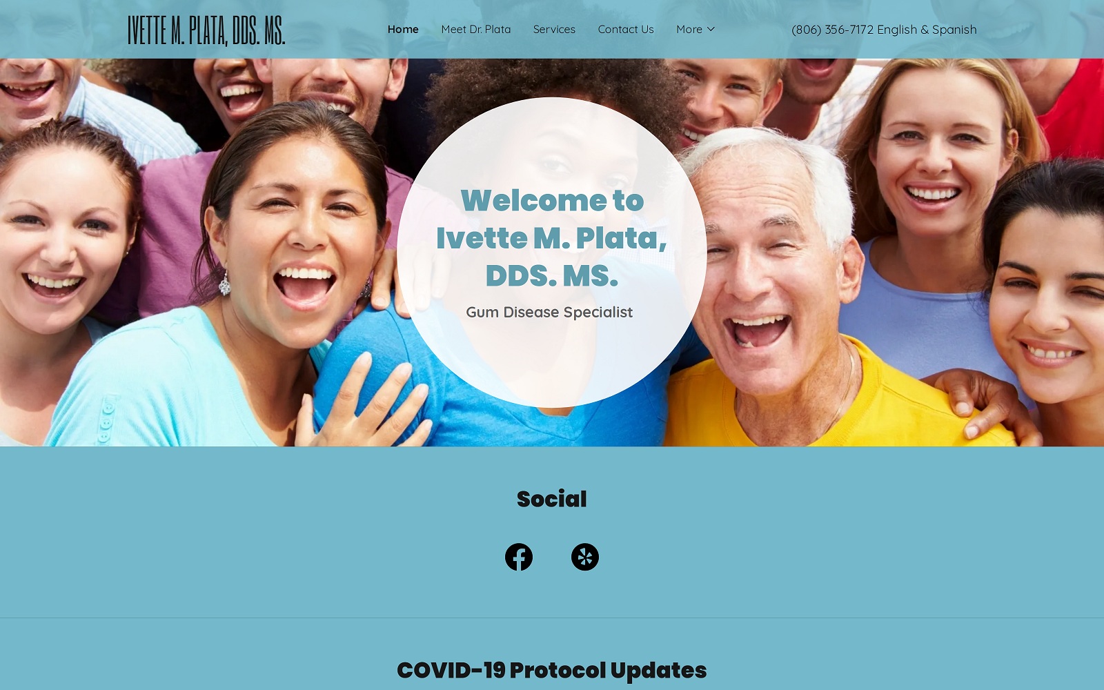 The Screenshot of Ivette M. Plata, DDS. MS. ivettemplatadds.com Website