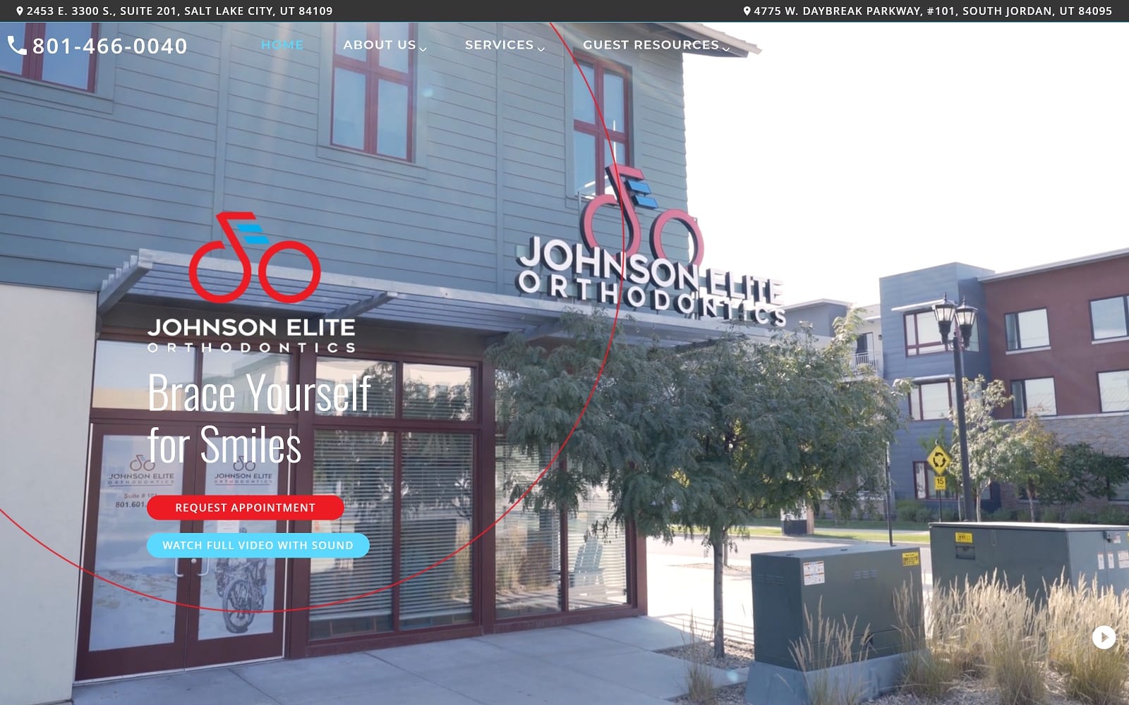 The Screenshot of Johnson Elite Orthodontics johnsoneliteortho.com Dr. Spencer Johnson Website