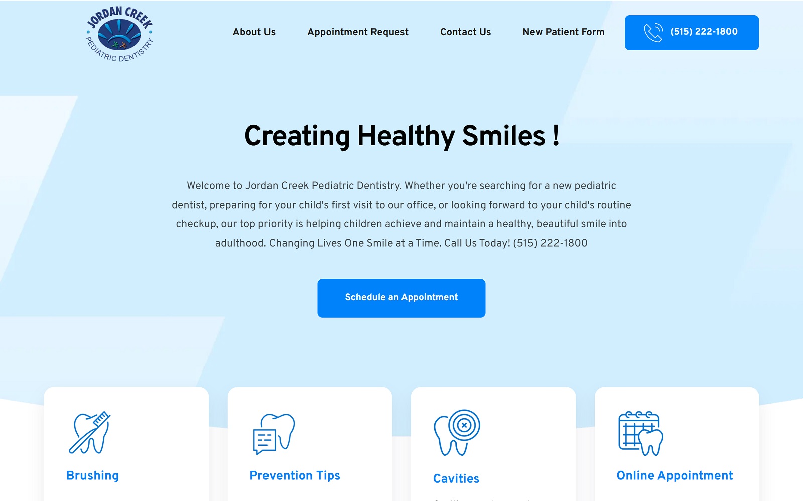 jordancreekpediatricdentistry.com screenshot