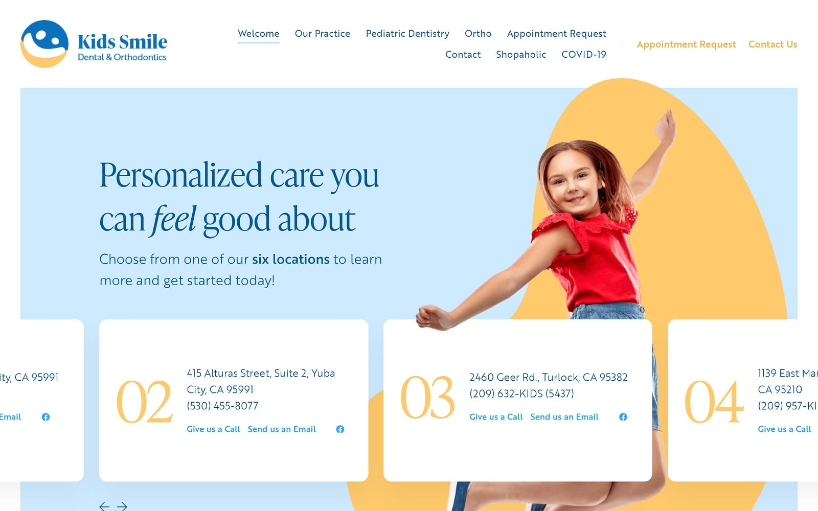 The Screenshot of Kids Smile Dental & Orthodontics Dr. Ahmed Salem Website
