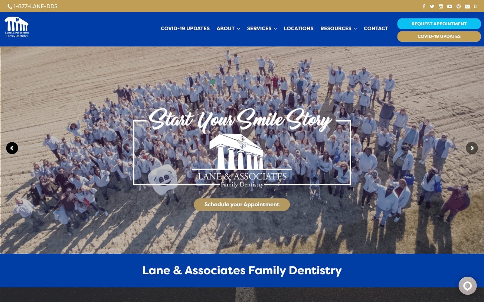 The Screenshot of Lane & Associates Family Dentistry - Durham Miami Blvd. Website