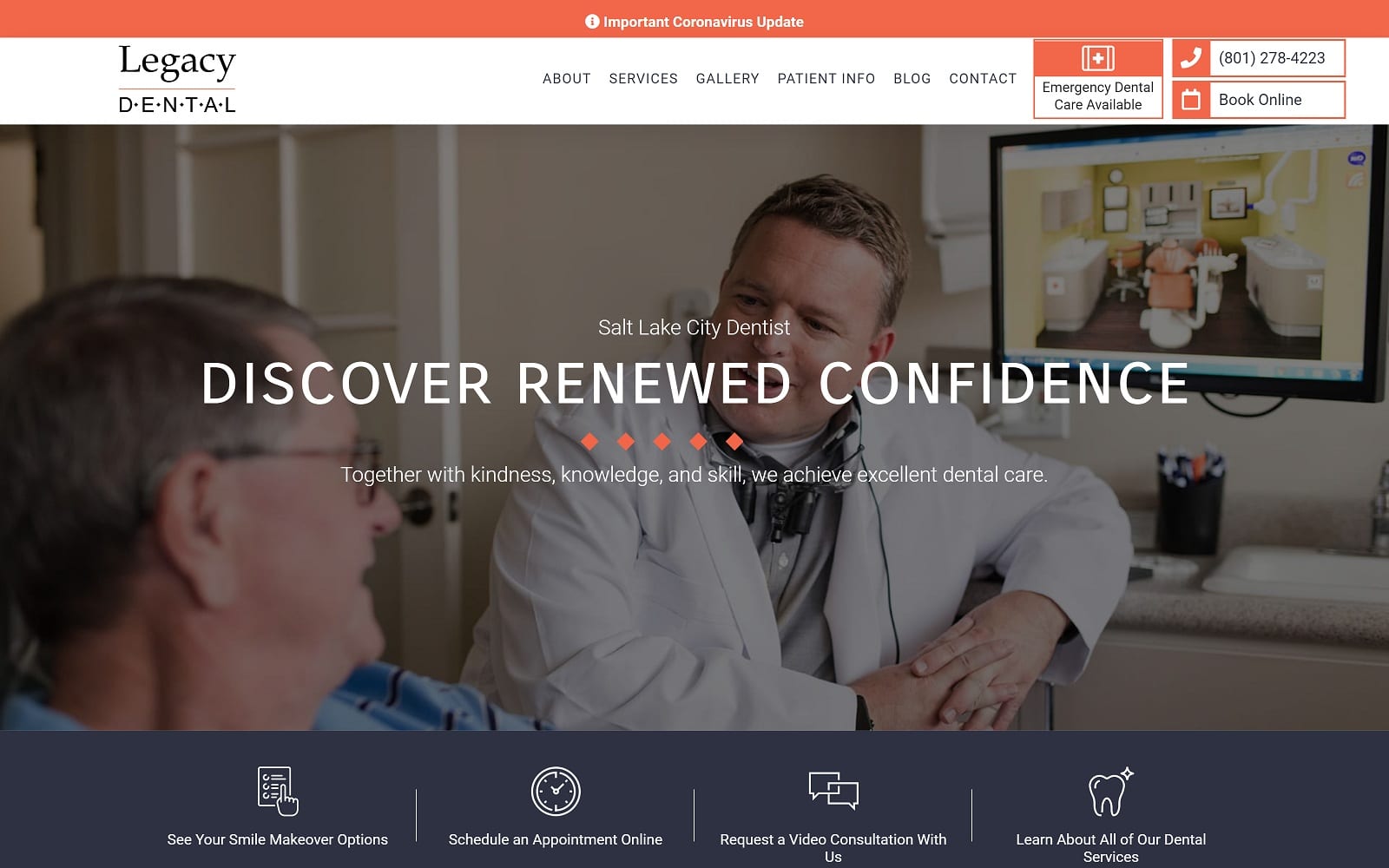 The Screenshot of Legacy Dental legacydental.com Dr. Galen V. Campbell Website