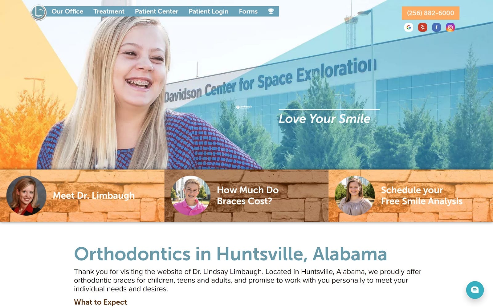 Limbaugh Orthodontics website homepage screenshot (limbaughortho.com)