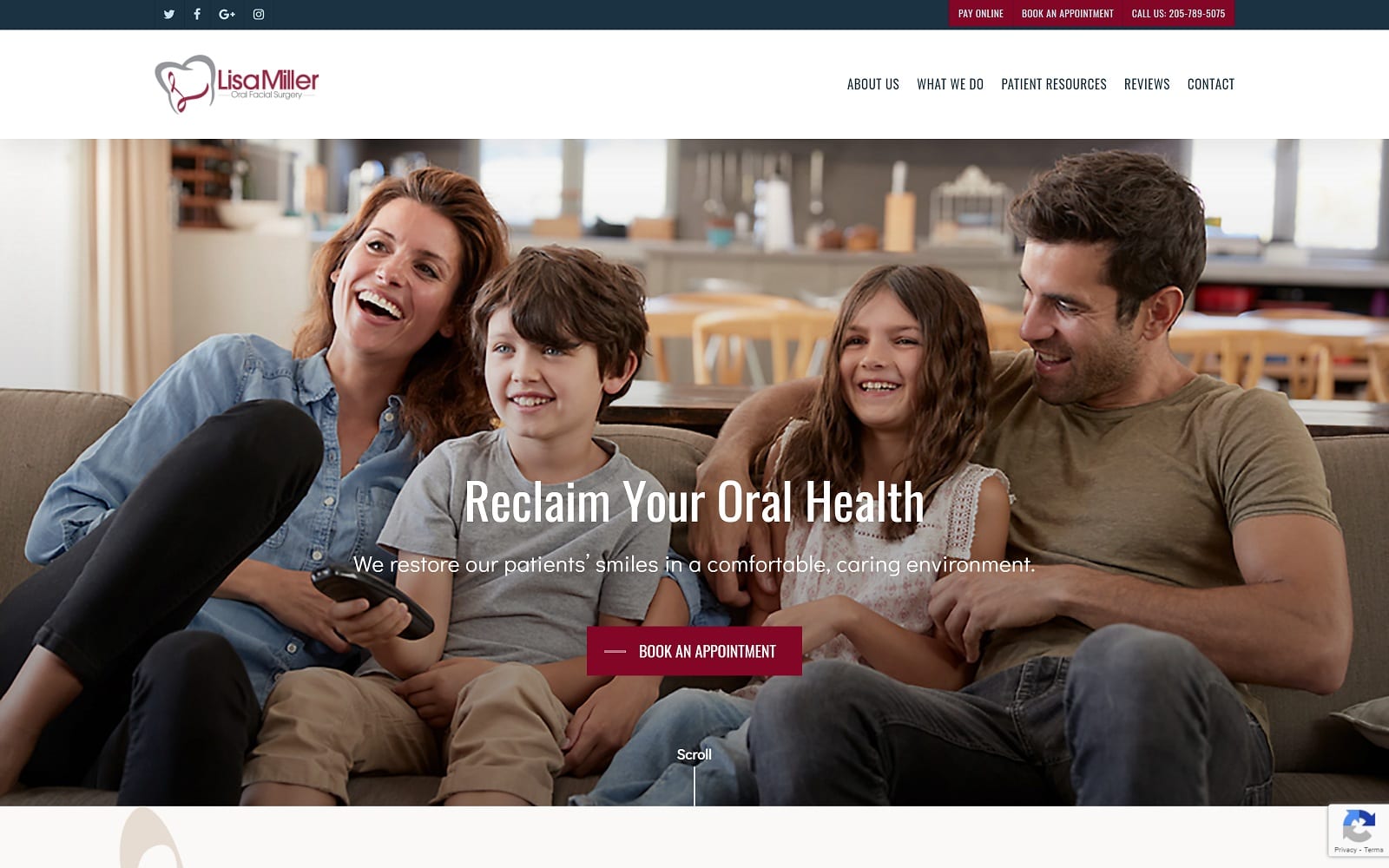 The Screenshot of Lisa Miller Oral Facial Surgery lisamillerofs.com Website