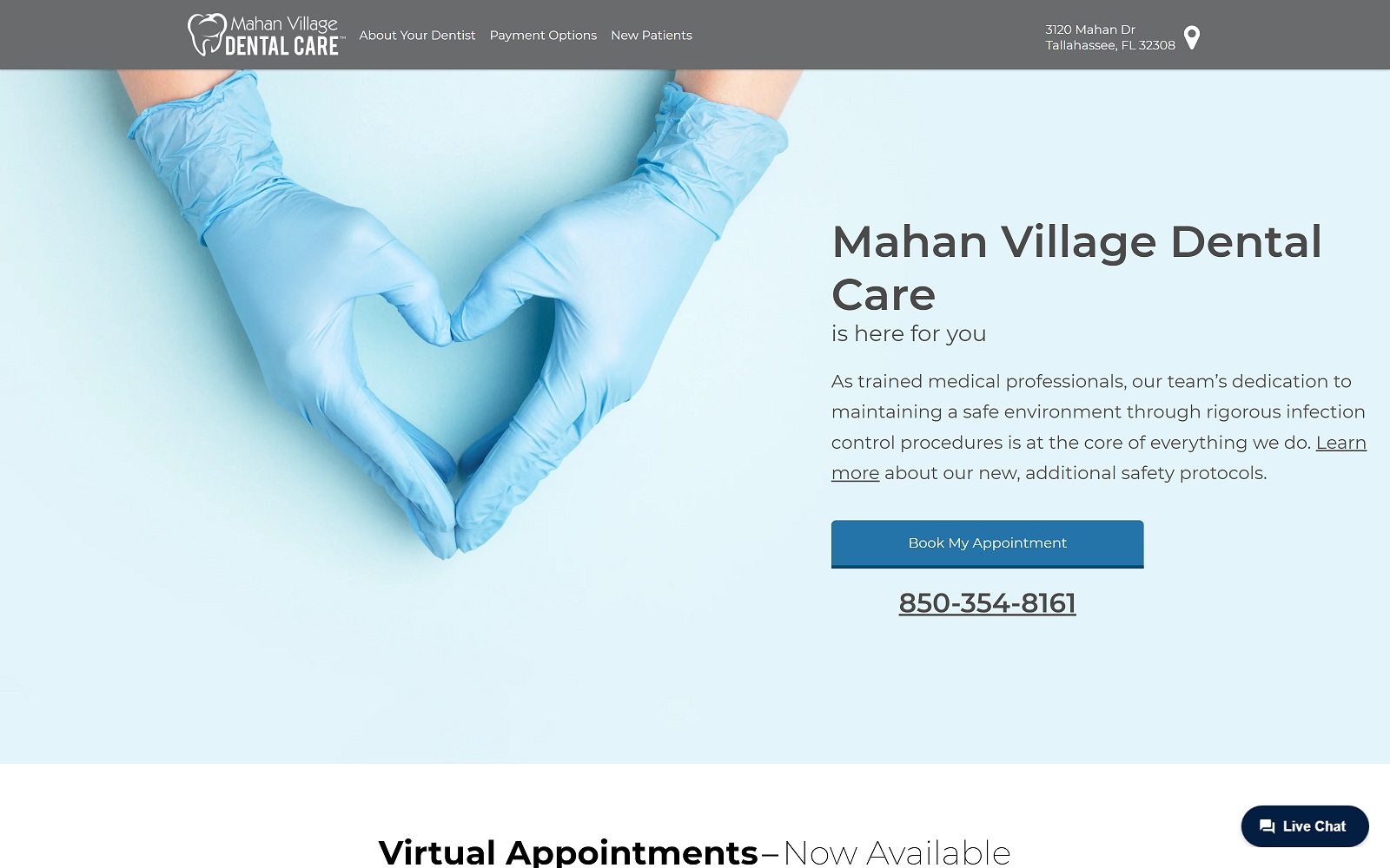 The Screenshot of Mahan Village Dental Care mahanvillagedentalcare.com Website