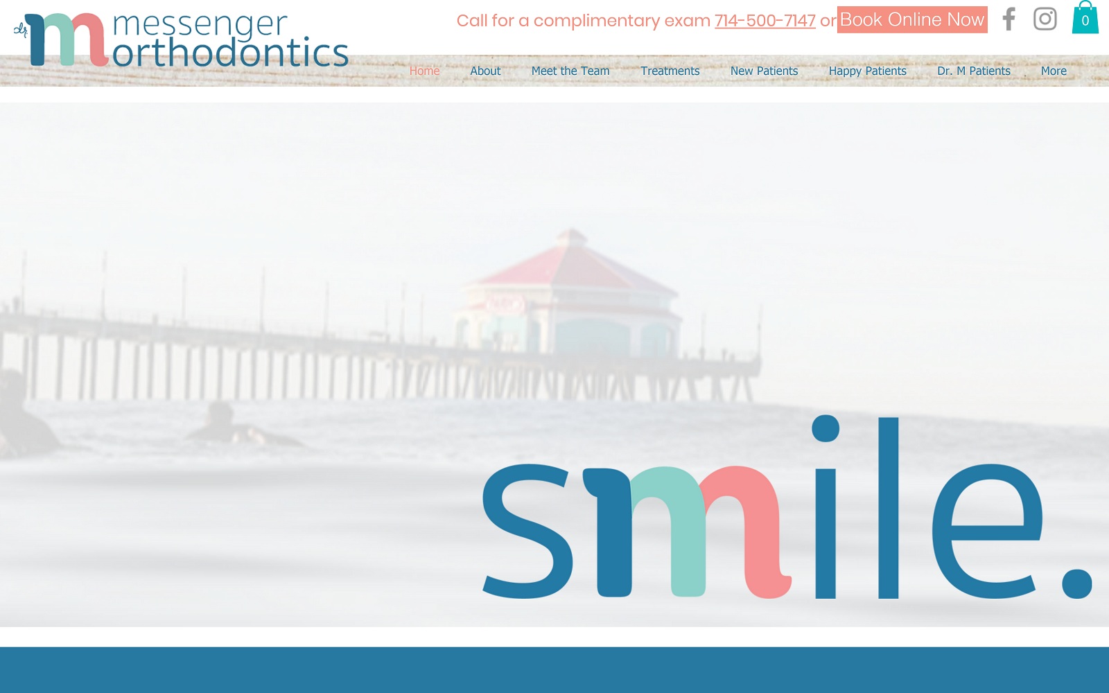 The Screenshot of Messenger Orthodontics messenger-smiles.com Website
