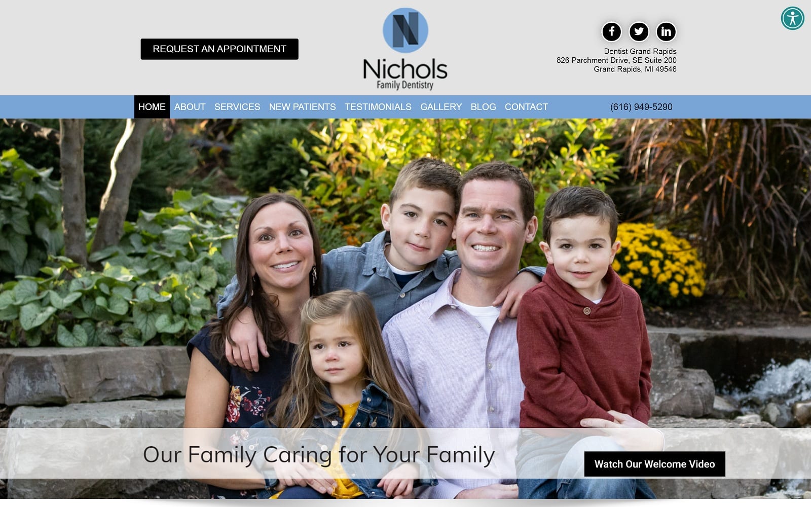 The Screenshot of Nichols Family Dentistry michaelnicholsdds.com Website