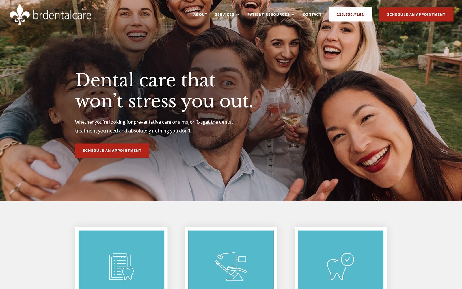 The Screenshot of BR Dental Care mybrdentalcare.com Website

