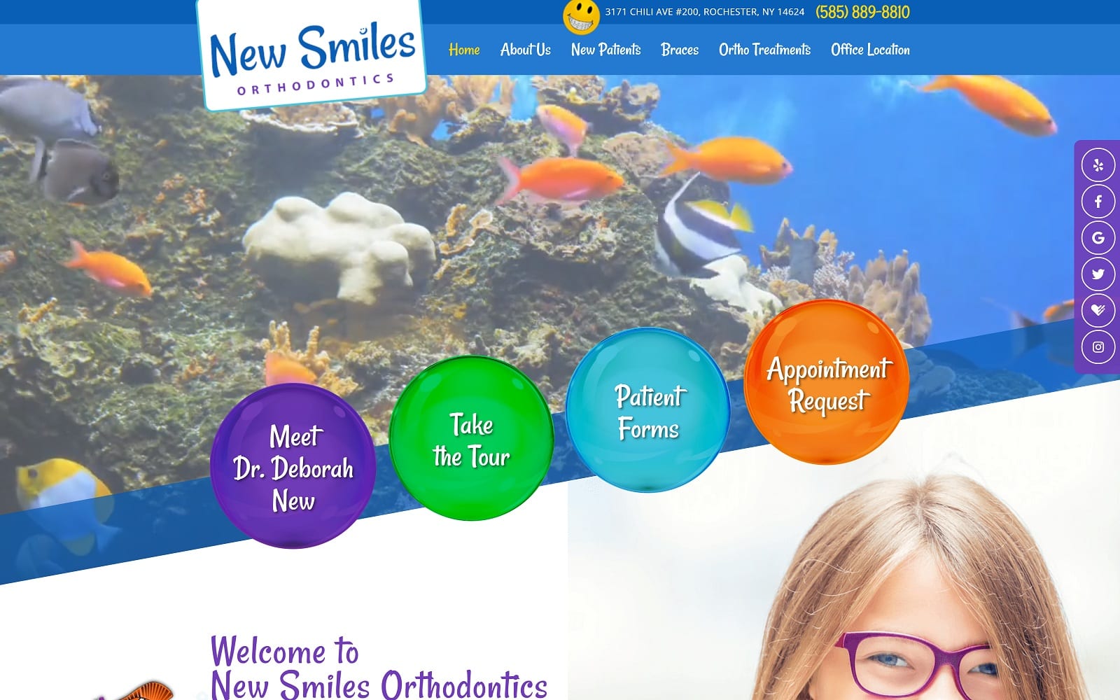 The Screenshot of New Smiles Orthodontics newsmilesortho.com Dr. Deborah New Website