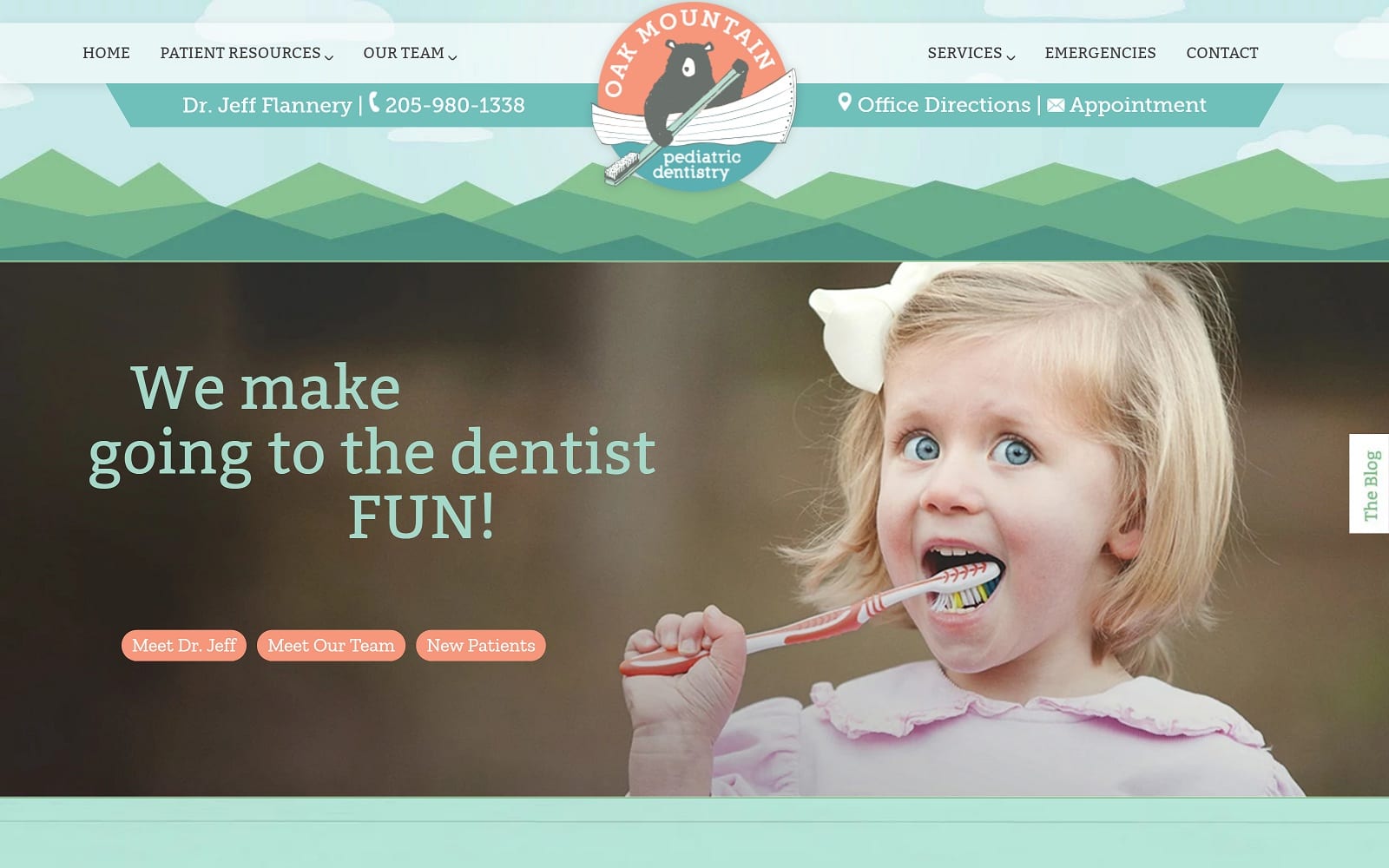 The Screenshot of Oak Mountain Pediatric Dentistry ompediatricdentistry.com Website