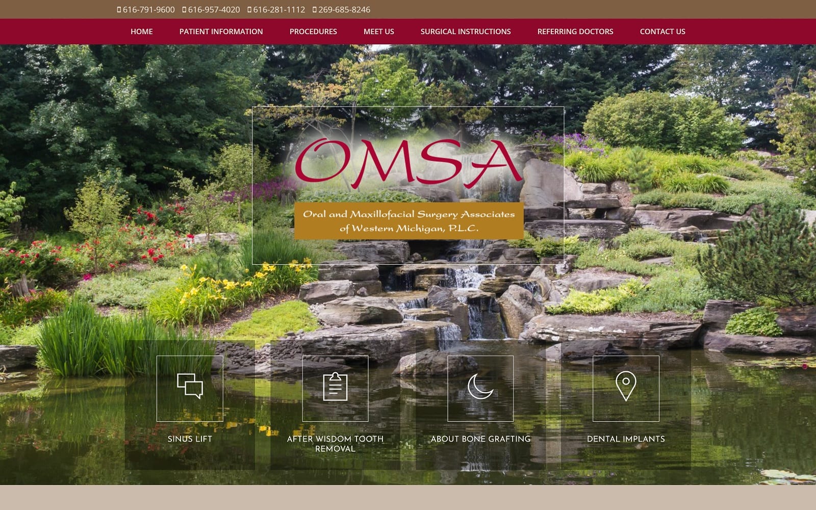 The Screenshot of Oral & Maxillofacial Surgery Associates of Western Michigan omsaofwm.com Website