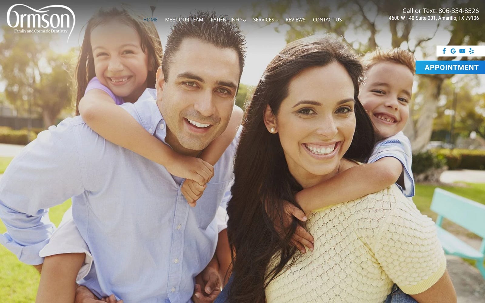 The Screenshot of Ormson Family and Cosmetic Dentistry ormsondentistry.com Dr. Jon Ormson Website