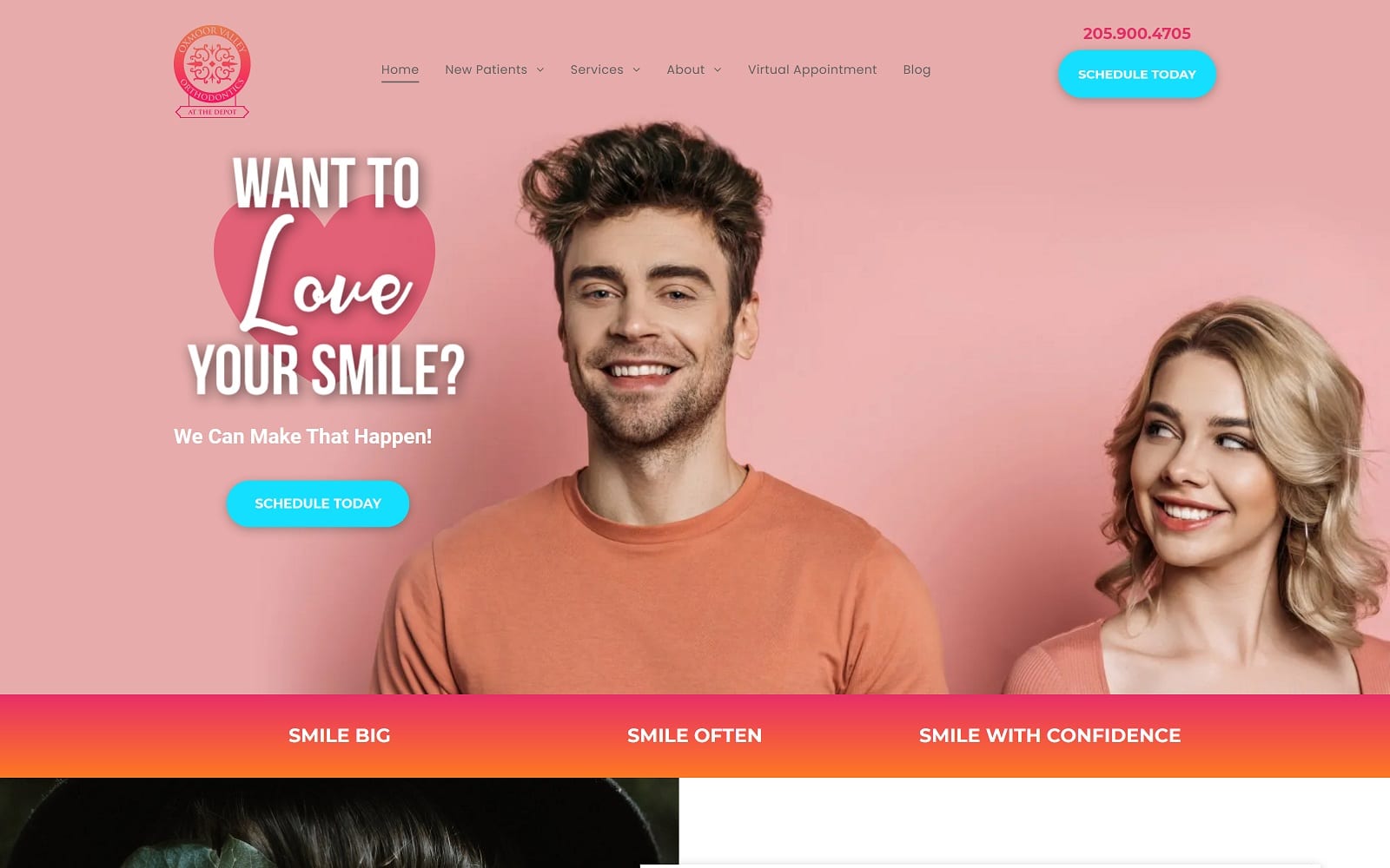 The Screenshot of Oxmoor Valley Orthodontics ovortho.com Dr. Sema Website