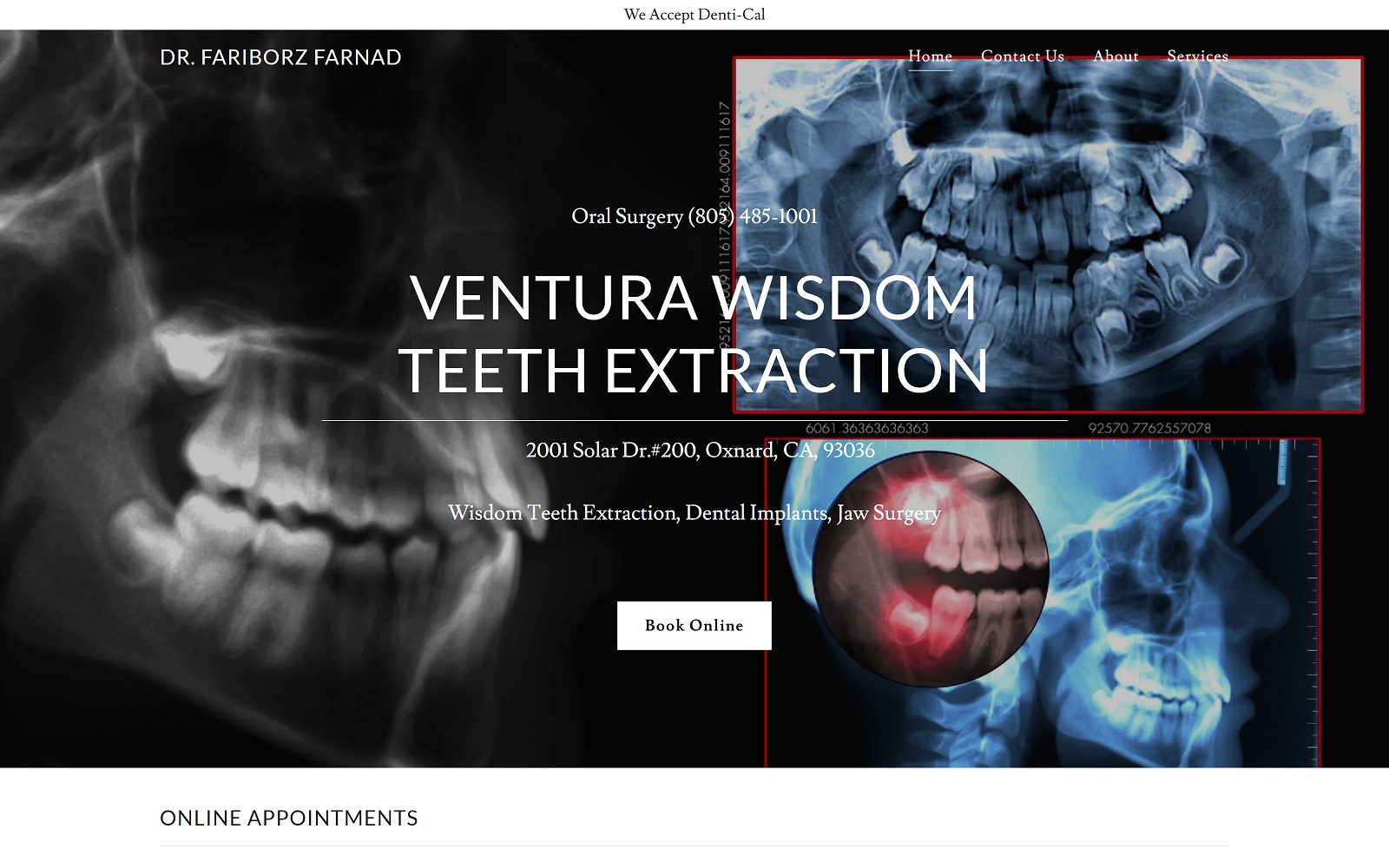 The Screenshot of Oxnard Oral and Facial Surgery oxnardoralandfacialsurgery.com Dr. Fariborz Farnad Website