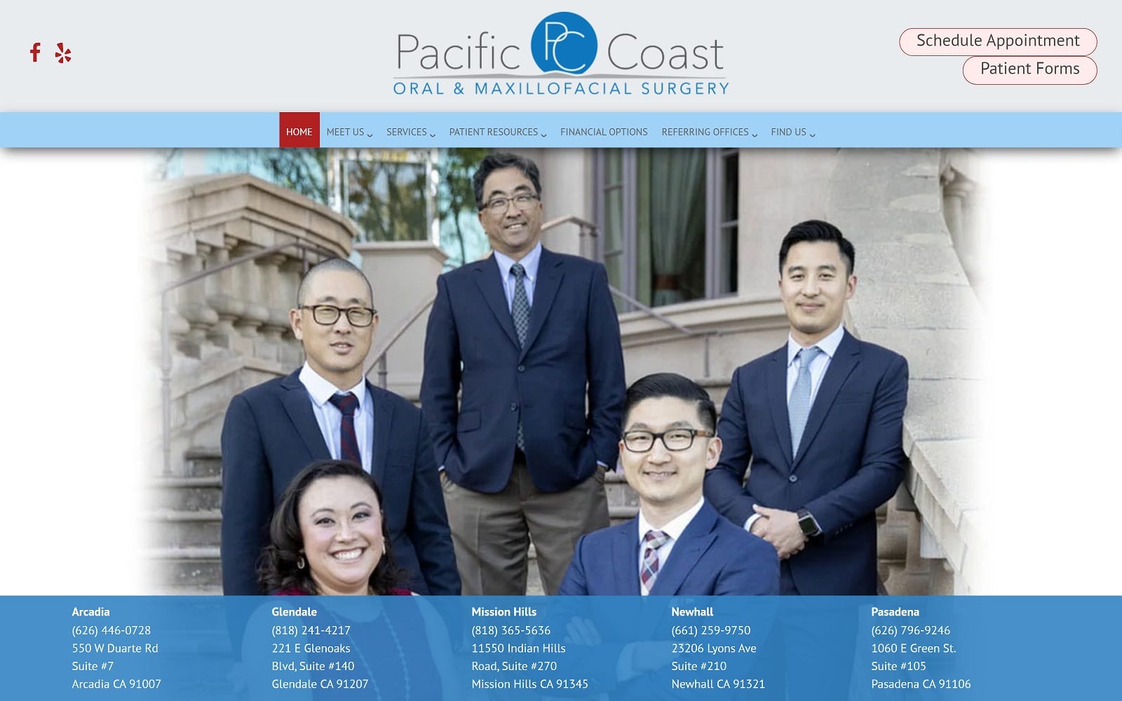 The Screenshot of Glendale Surgical Associates pacificcoastoms.com Website