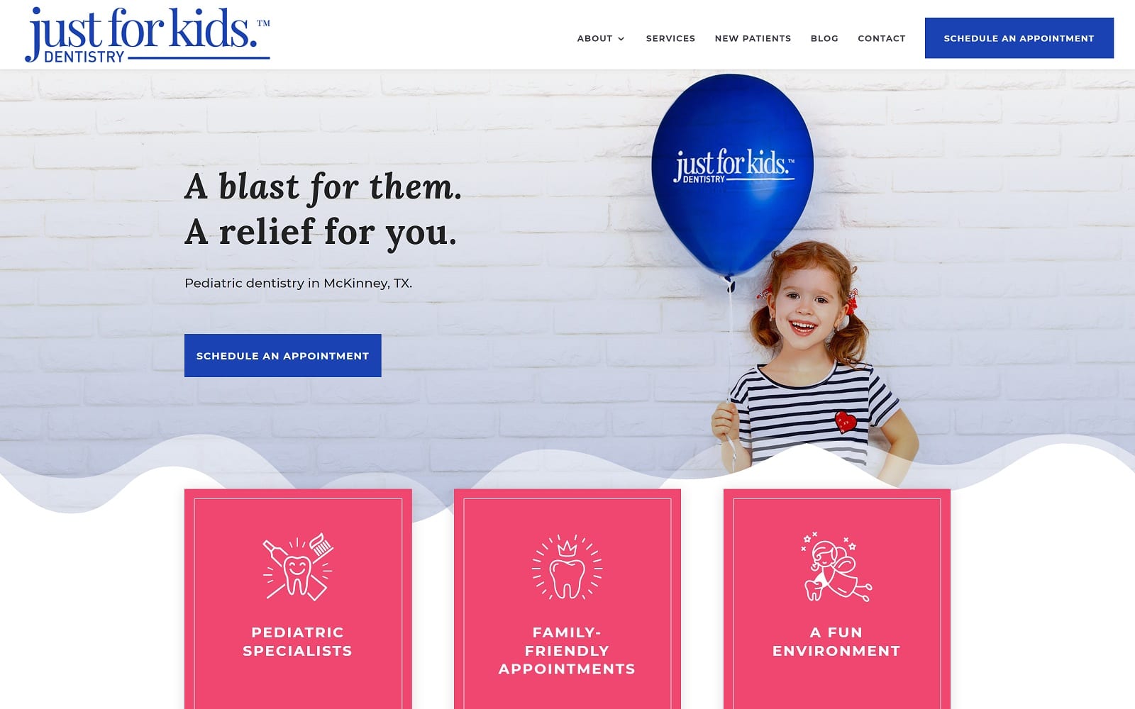 The Screenshot of Just For Kids Dentistry pediatricdentistmckinney.com Website