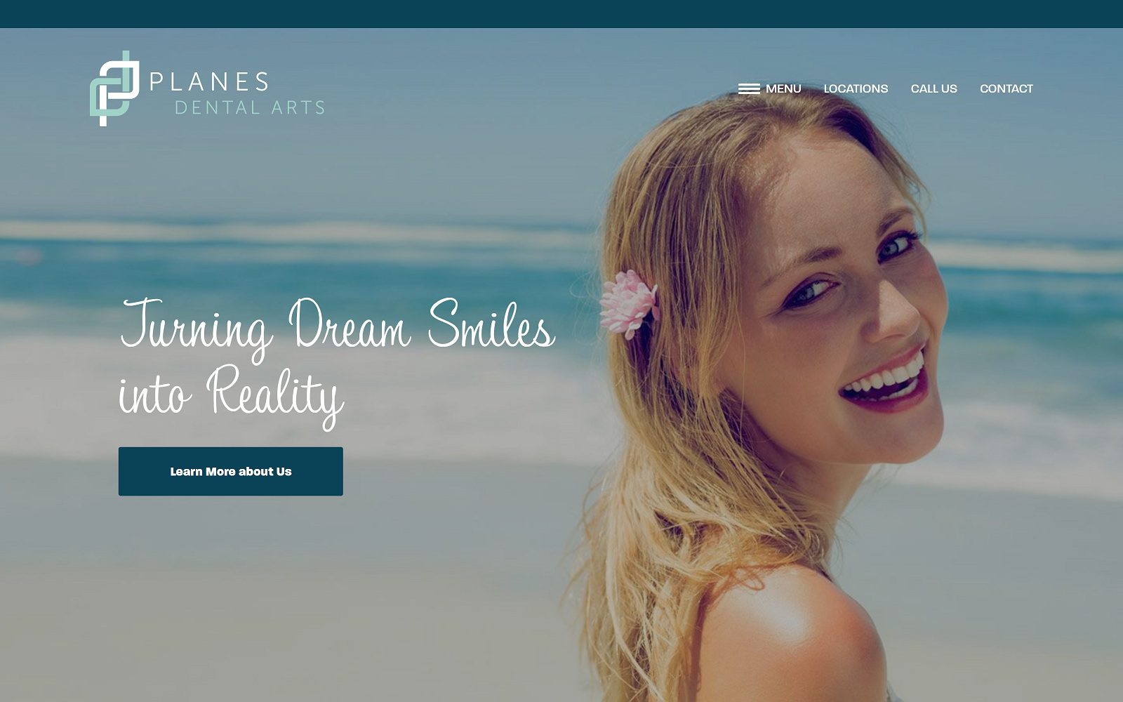 Website homepage screenshot of planesdentalarts.com
