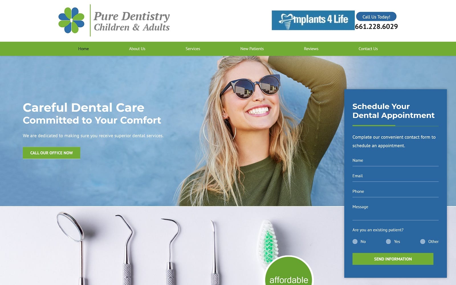The Screenshot of Pure Dentistry Children & Adults puredentistrychildrenandadults.com Website