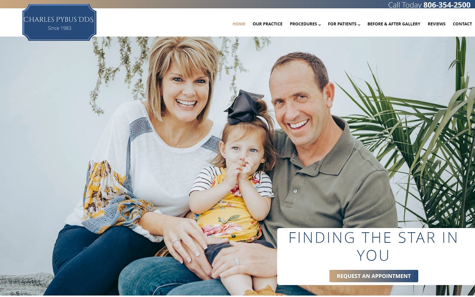 The Screenshot of Charles J. Pybus, DDS pybusdental.com Website