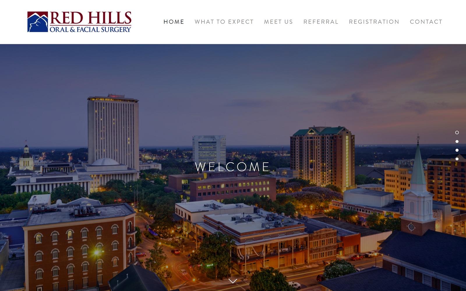 The Screenshot of Red Hills Oral and Facial Surgery rhofs.com Website