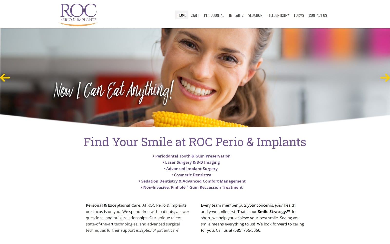 The Screenshot of Roc Perio & Implants rocperio.com Website