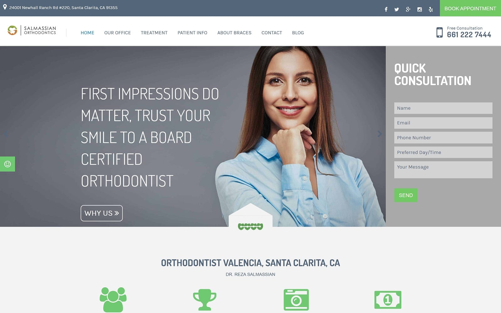 The Screenshot of Salmassian Orthodontics salmassianortho.com Website