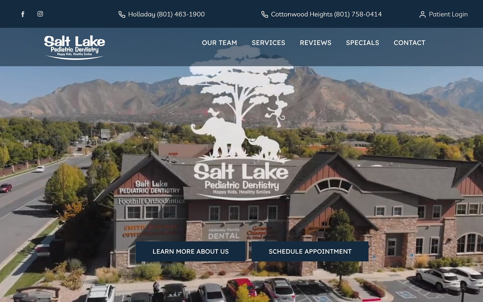 The Screenshot of Salt Lake Pediatric Dentistry saltlakepediatricdentist.com Website