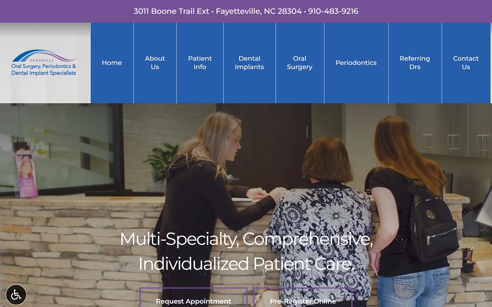 sandhillsoralsurgery.com screenshot