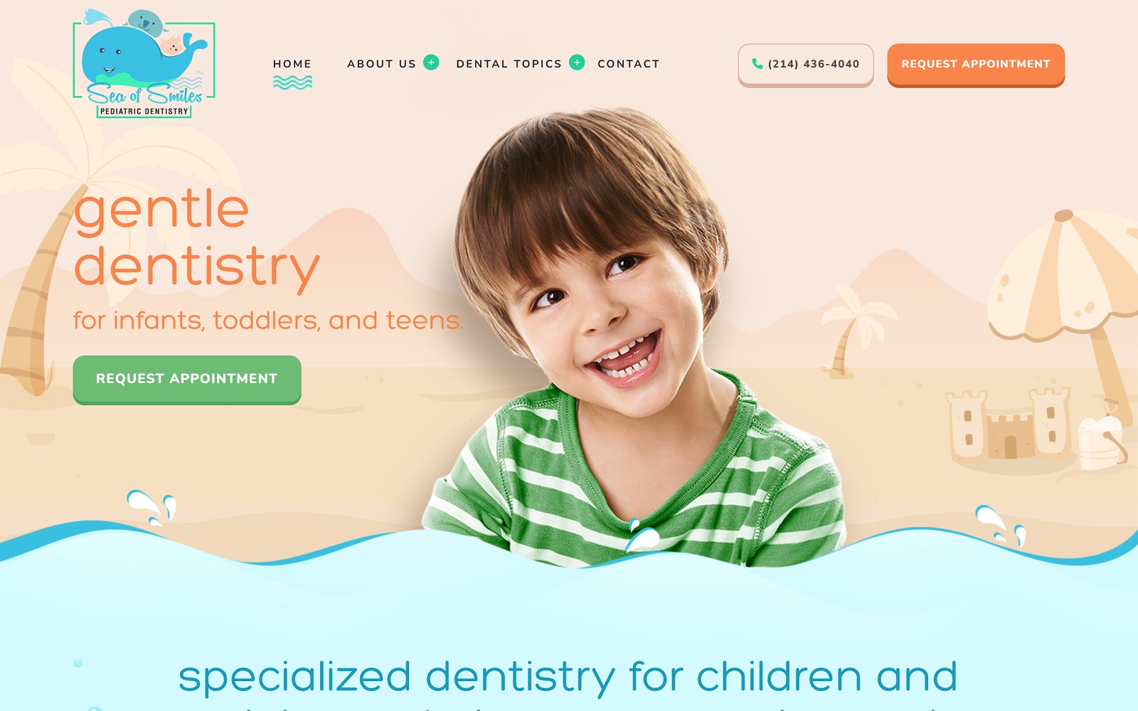seaofsmilespediatricdentistry.com screenshot