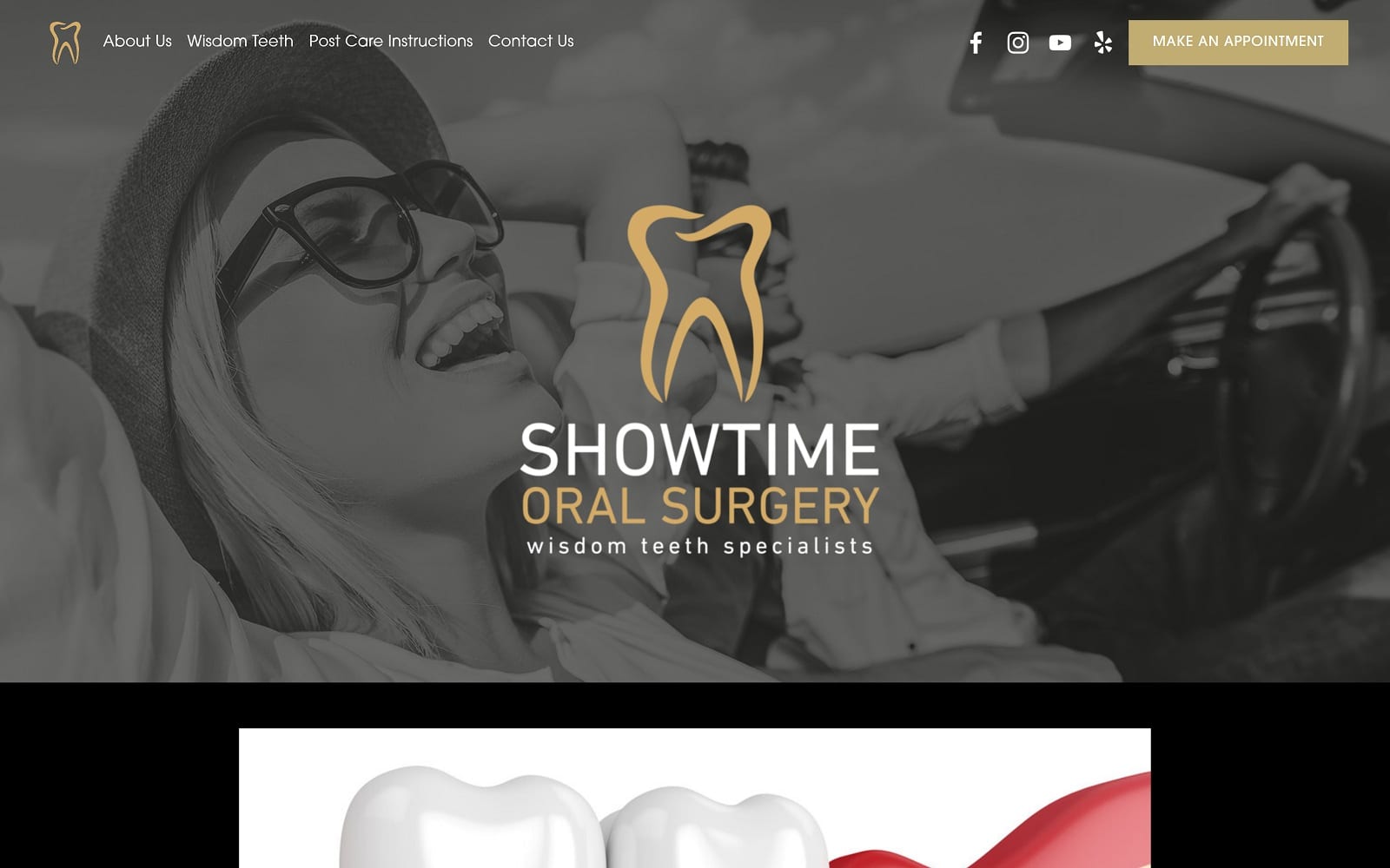 The Screenshot of Showtime Oral Surgery - Wisdom Teeth Specialists showtimeoralsurgery.com Website