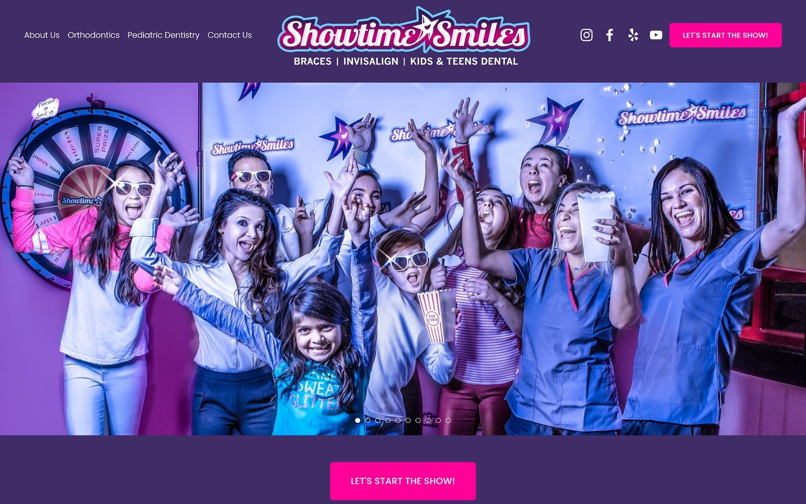 The Screenshot of Showtime Smiles Orthodontics & Pediatric Dentistry showtimesmiles.com Dr. Dan Gehani Website