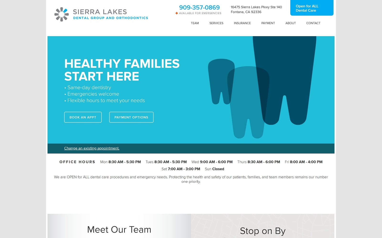 The Screenshot of Sierra Lakes Dental Group and Orthodontics sierralakesdental.com Website