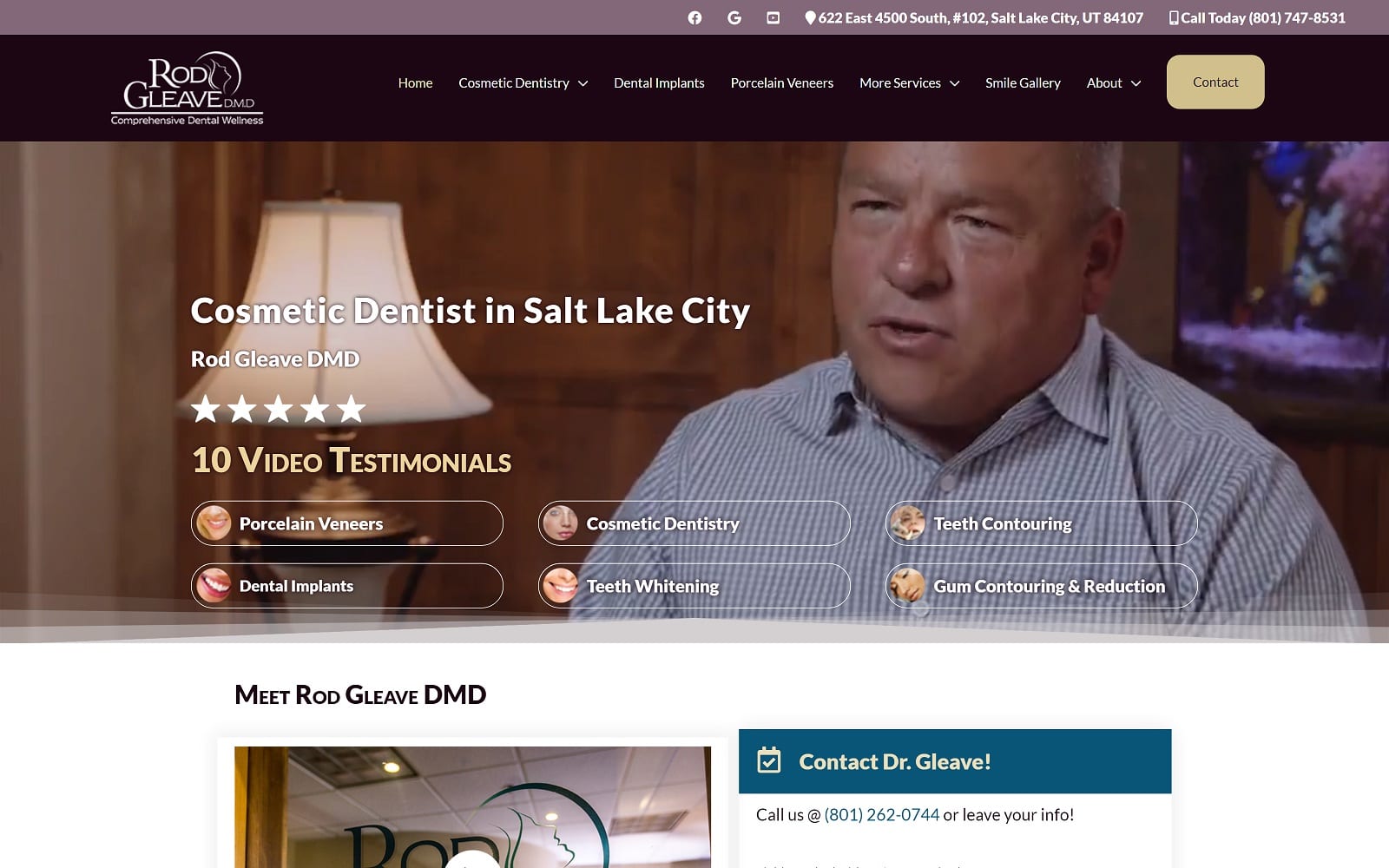 The Screenshot of Rod Gleave DMD slcsmiles.com Website