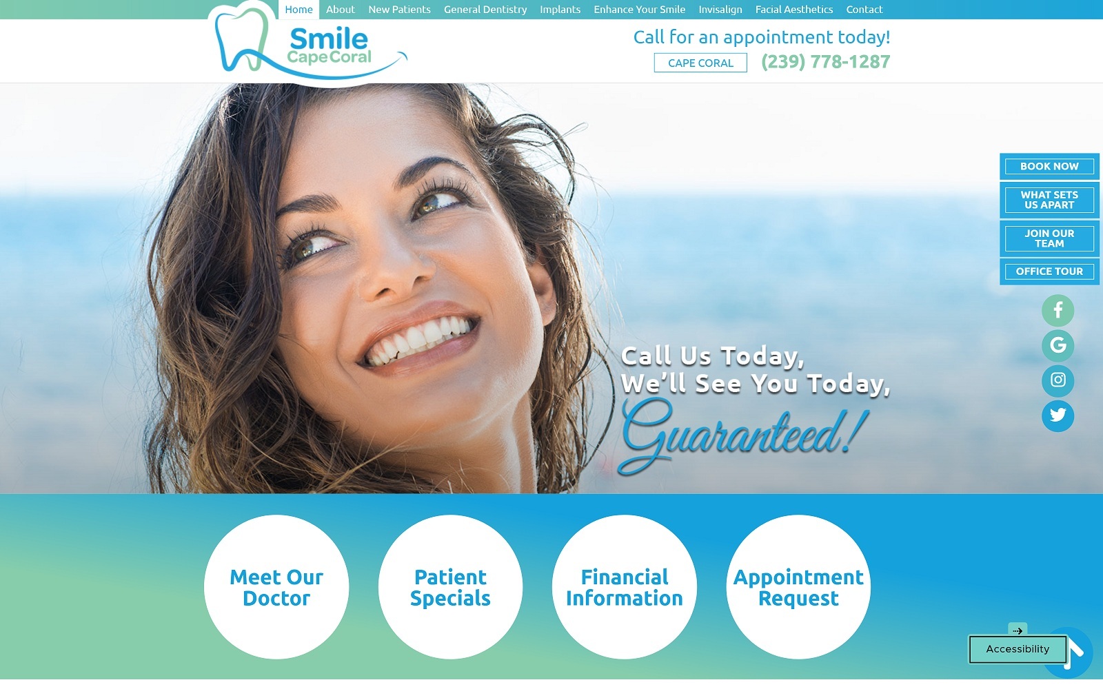The Screenshot of Smile Cape Coral smilecapecoral.com Website