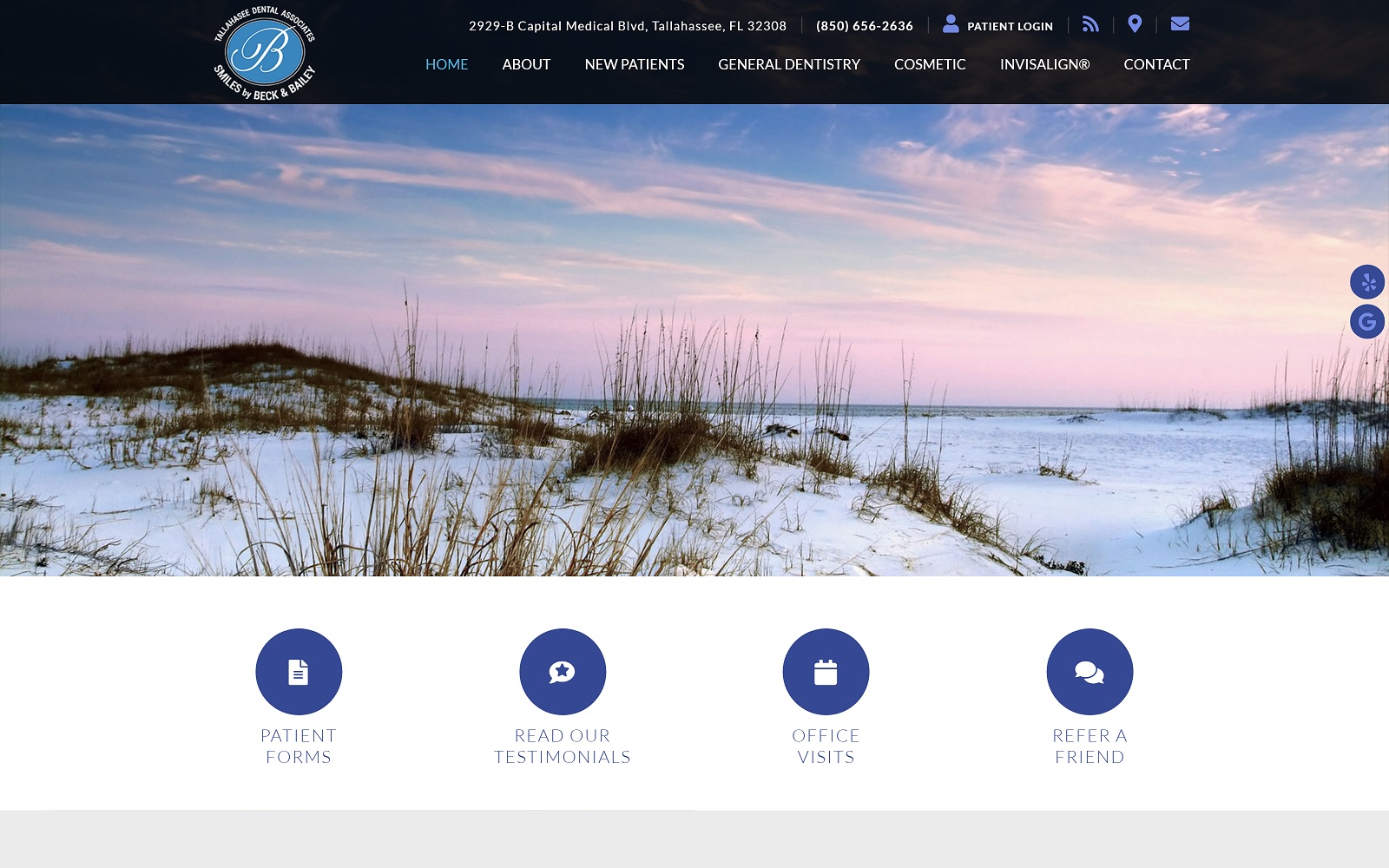 The Screenshot of Smiles by Beck & Bailey smilesbybeck.com Website