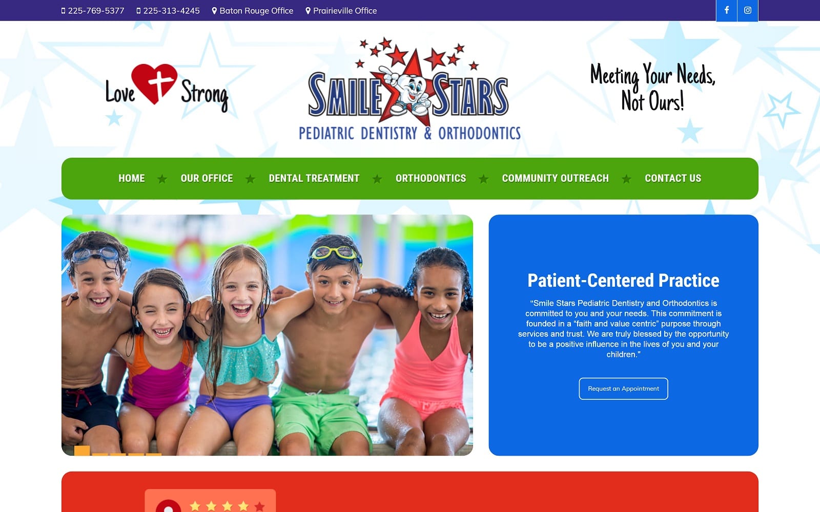The Screenshot of Smile Stars Pediatric Dentistry and Orthodontics smilestars.com Website
